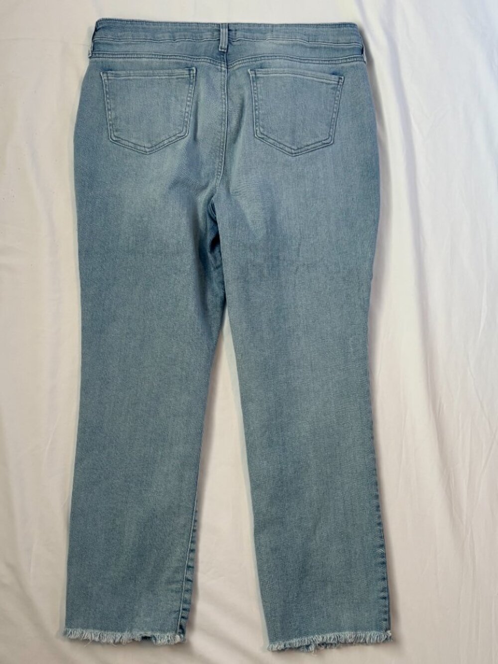 NYDJ Sheri Slim Ankle Jeans Light Paradise Blue 10 Lift Tuck Frayed Hem - Picture 4 of 12